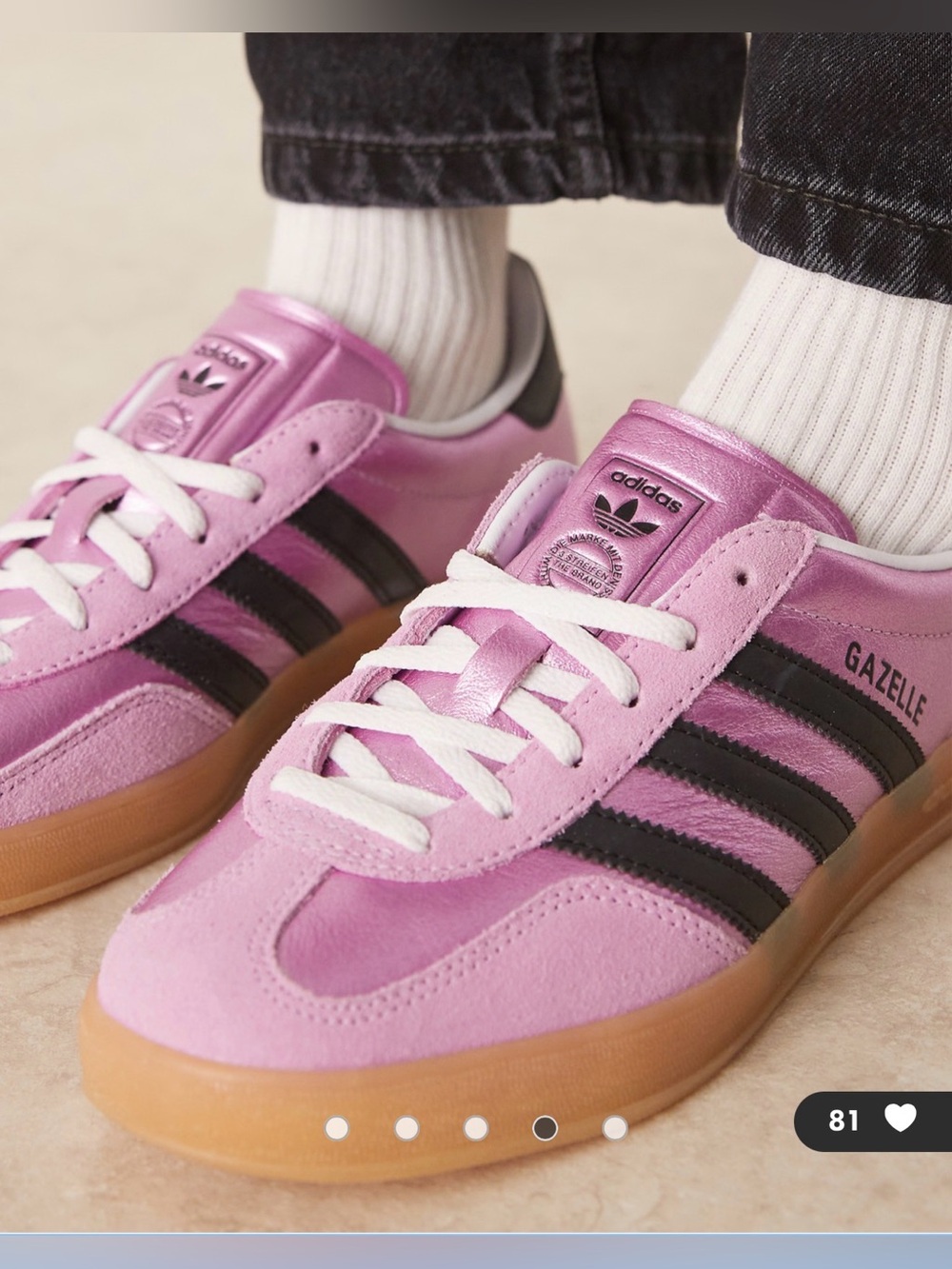 adidas Originals Gazelle Indoor sneakers in purple metallic